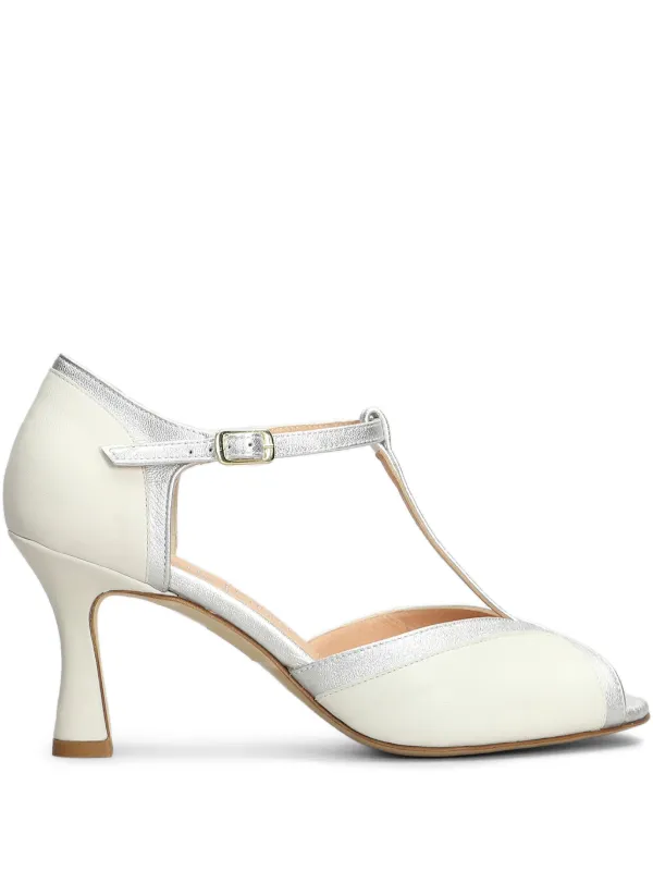 Julie Dee Sandalias De Piel Con Tacón De 80mm Blanco FARFETCH MX