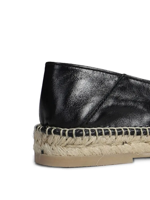 【関税込み】AMI Paris ブラック 'AMI Leather' エスパドリーユ AMI Paris レザー エスパドリーユ | ブラック | FARFETCH JP