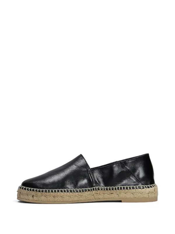 【関税込み】AMI Paris ブラック 'AMI Leather' エスパドリーユ AMI Paris レザー エスパドリーユ | ブラック | FARFETCH JP