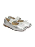 MM6 Maison Margiela Kids Numbers-motif ballet flats - Silver