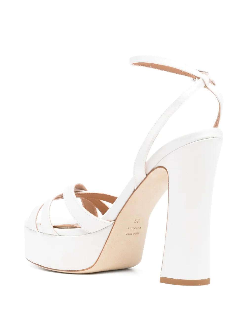 Chantal 130mm leather platform sandals White