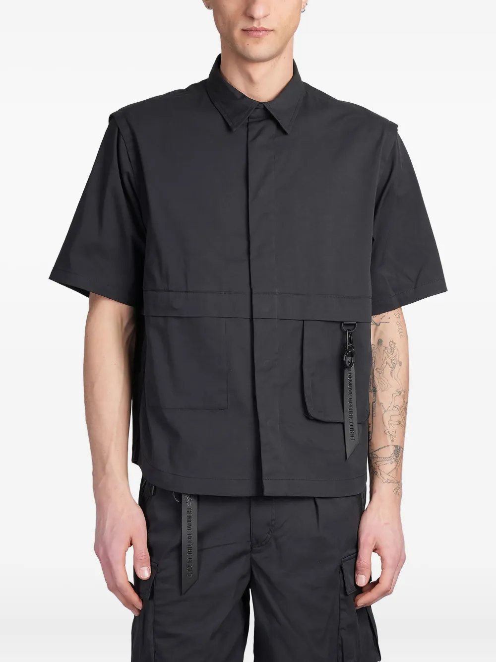 Alpha Industries pocket-detail short-sleeve shirt | Black | Image 1