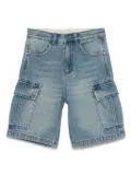 Stella McCartney Kids logo-patch denim shorts - Blue