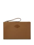 Doucal's Tumbled leather document pouch - Brown