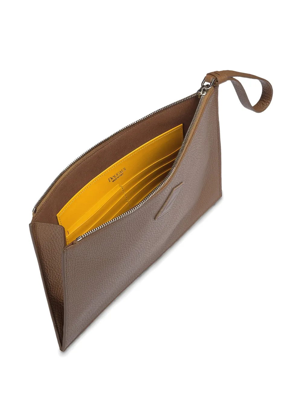 Shop Doucal's Tumbled Leather Document Pouch