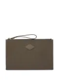 Doucal's Tumbled leather document pouch - Green