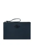 Doucal's Tumbled leather document pouch - Blue