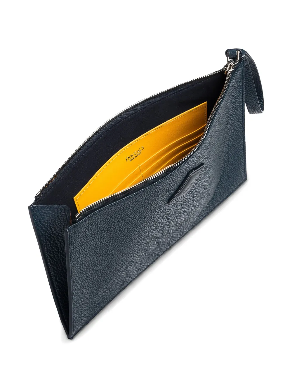 Doucal's Tumbled leren buidel voor documenten Blauw