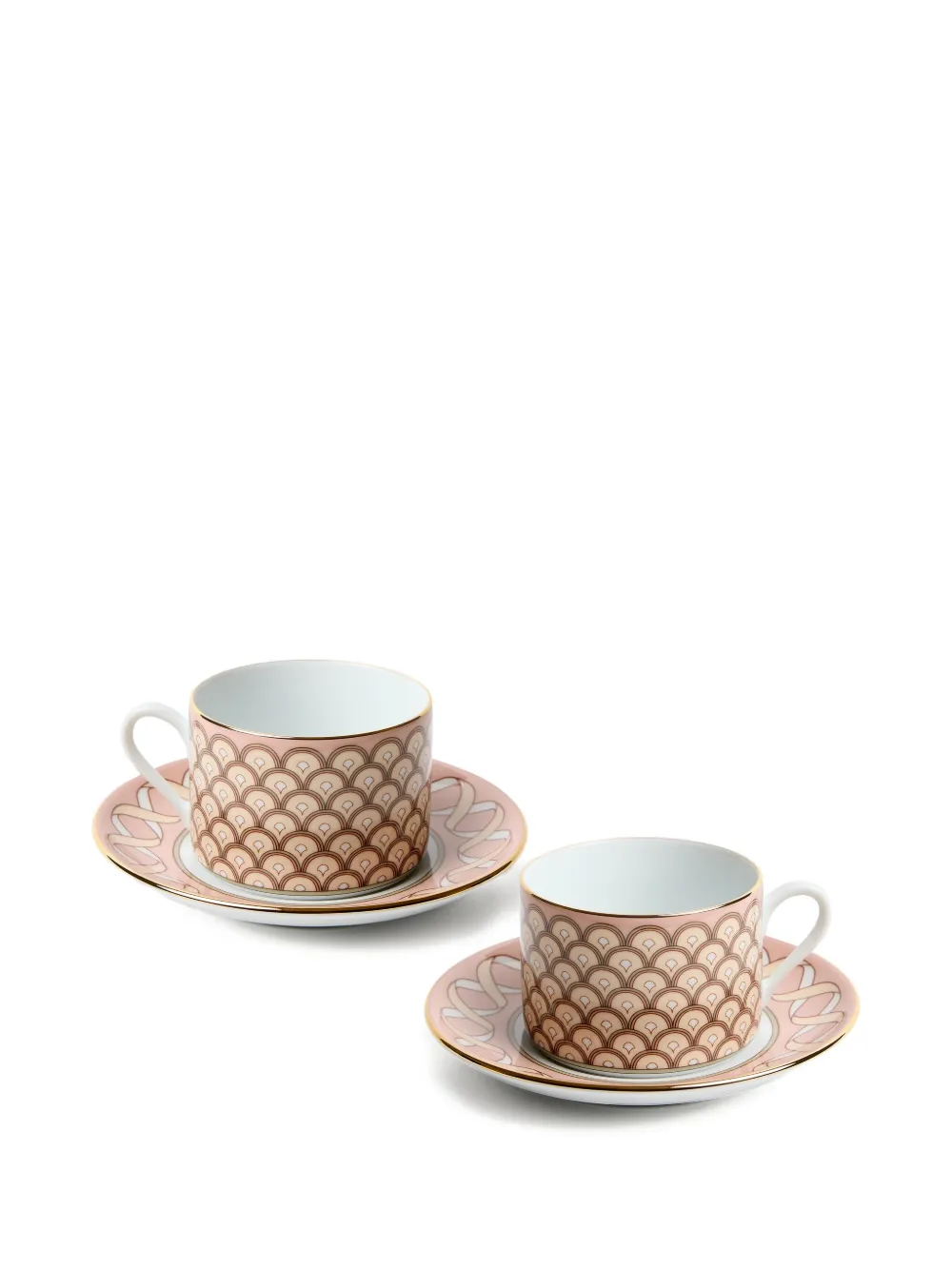 La Doublej Impero Tea Cups (set Of Two) In Pink