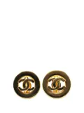 CHANEL Pre-Owned 1950-1970 Gold Plated CC Round Clip on Earrings costume earrings