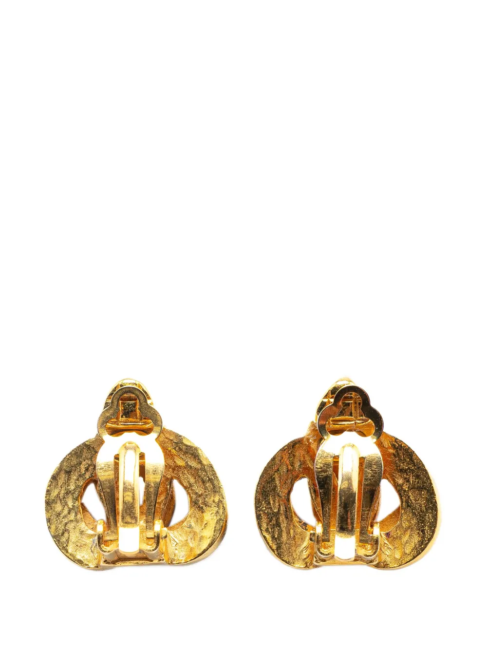 CHANEL Pre-Owned 1997 Gold Plated CC Heart Clip On Earrings costume earrings | Image 2