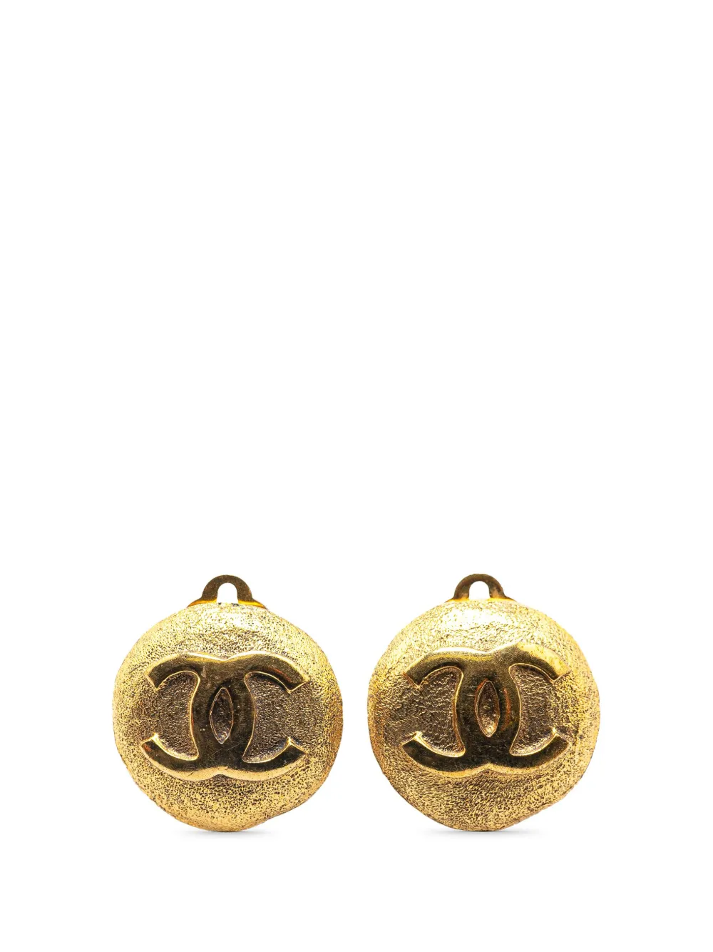CHANEL Pre-Owned 20th Century Gold Plated CC Clip On Earrings costume earrings | Image 1