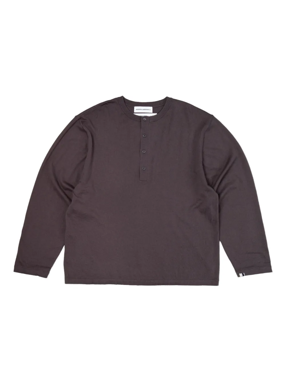 Extreme cashmere Nº 407 henley top met lange mouwen Grijs