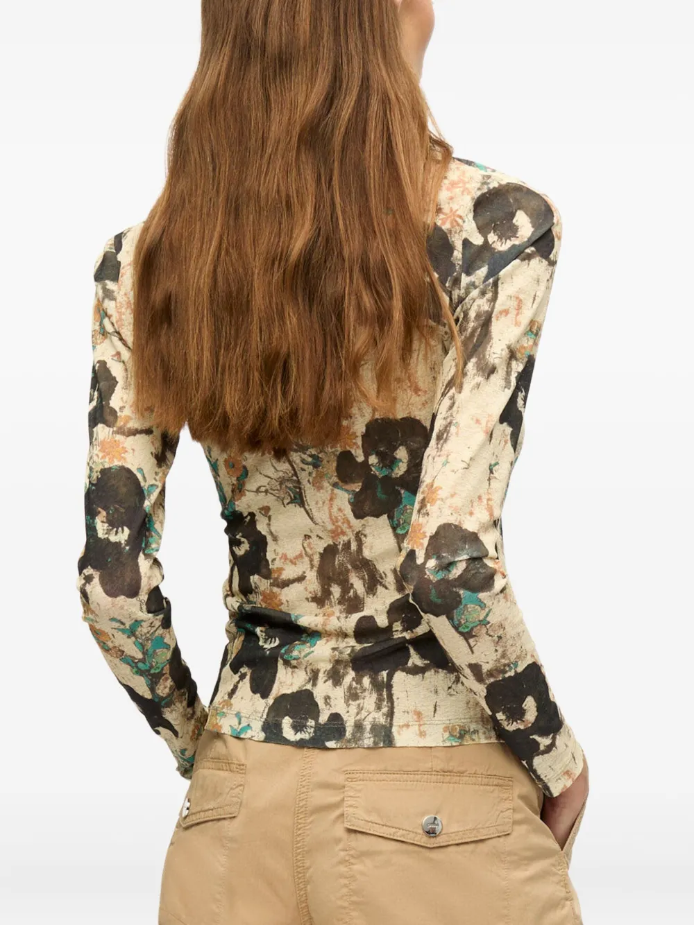 GANNI Cargo broek van biologisch katoen Beige
