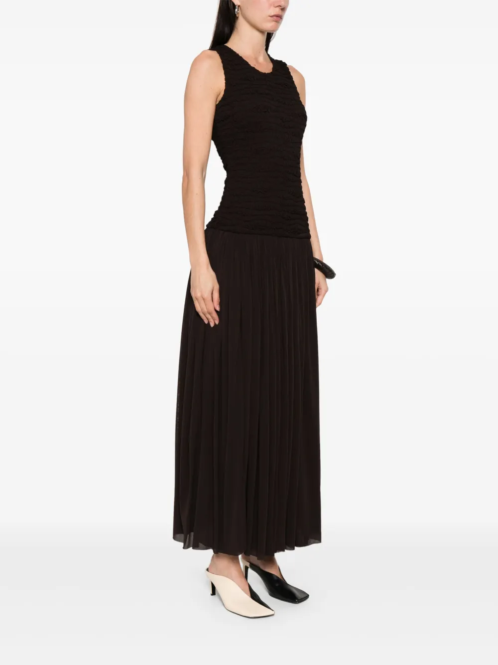 Jil Sander Geplooide maxi-jurk Bruin