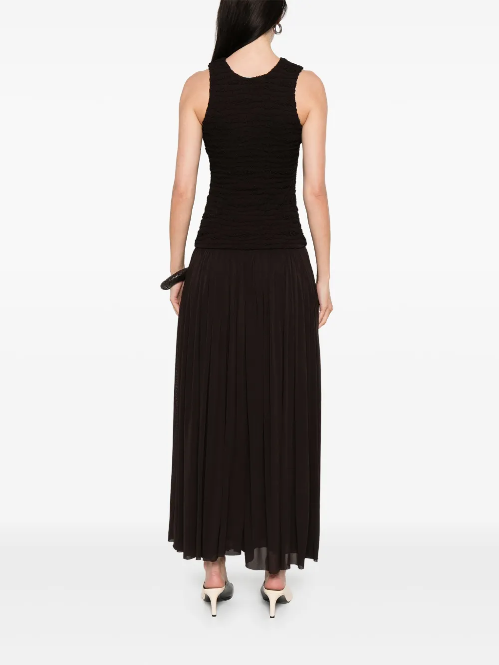 Jil Sander Geplooide maxi-jurk Bruin