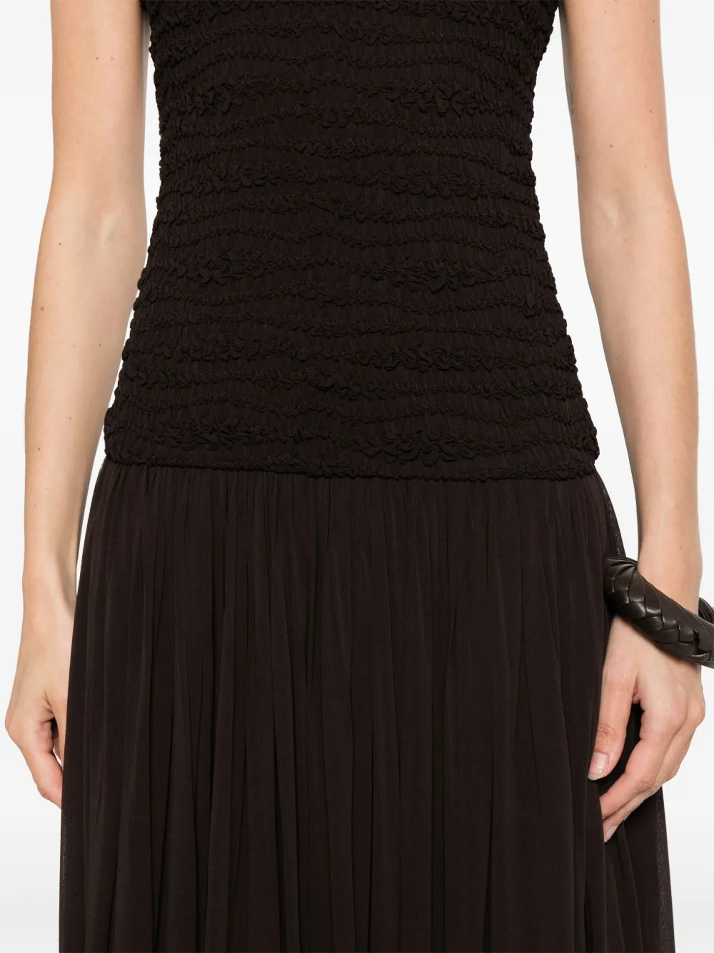Jil Sander Geplooide maxi-jurk Bruin