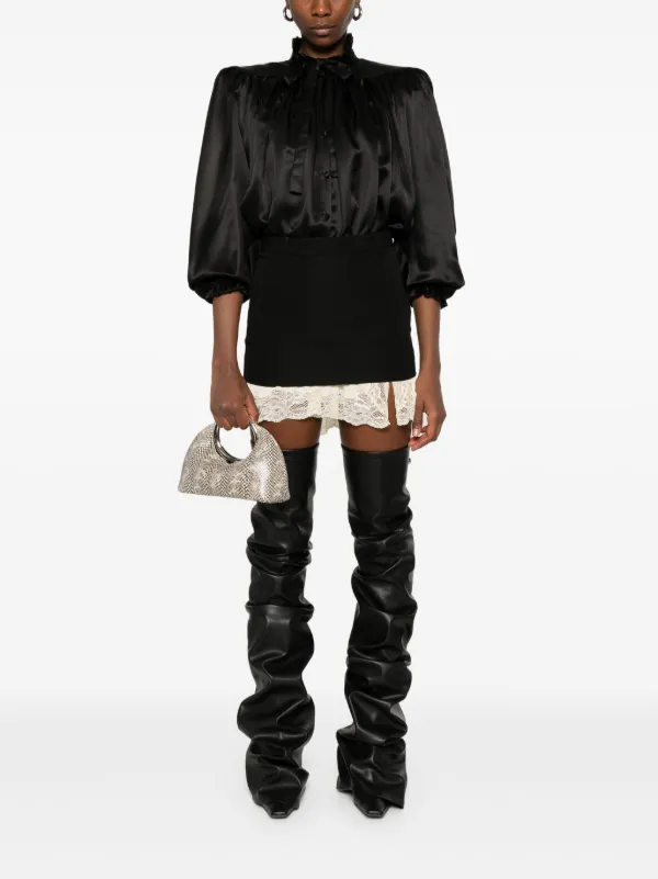 【関税&送料込】Balenciaga Lace-Up Skirt Balenciaga lace-detail Mini Skirt | Black | FARFETCH JO