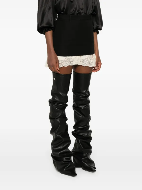 Balenciaga lace-detail Mini Skirt | Black | FARFETCH JO