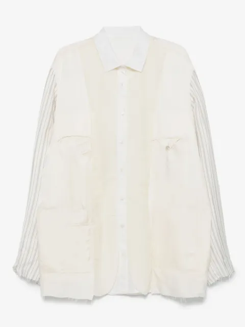 Maison Margiela striped layered overshirt jacket