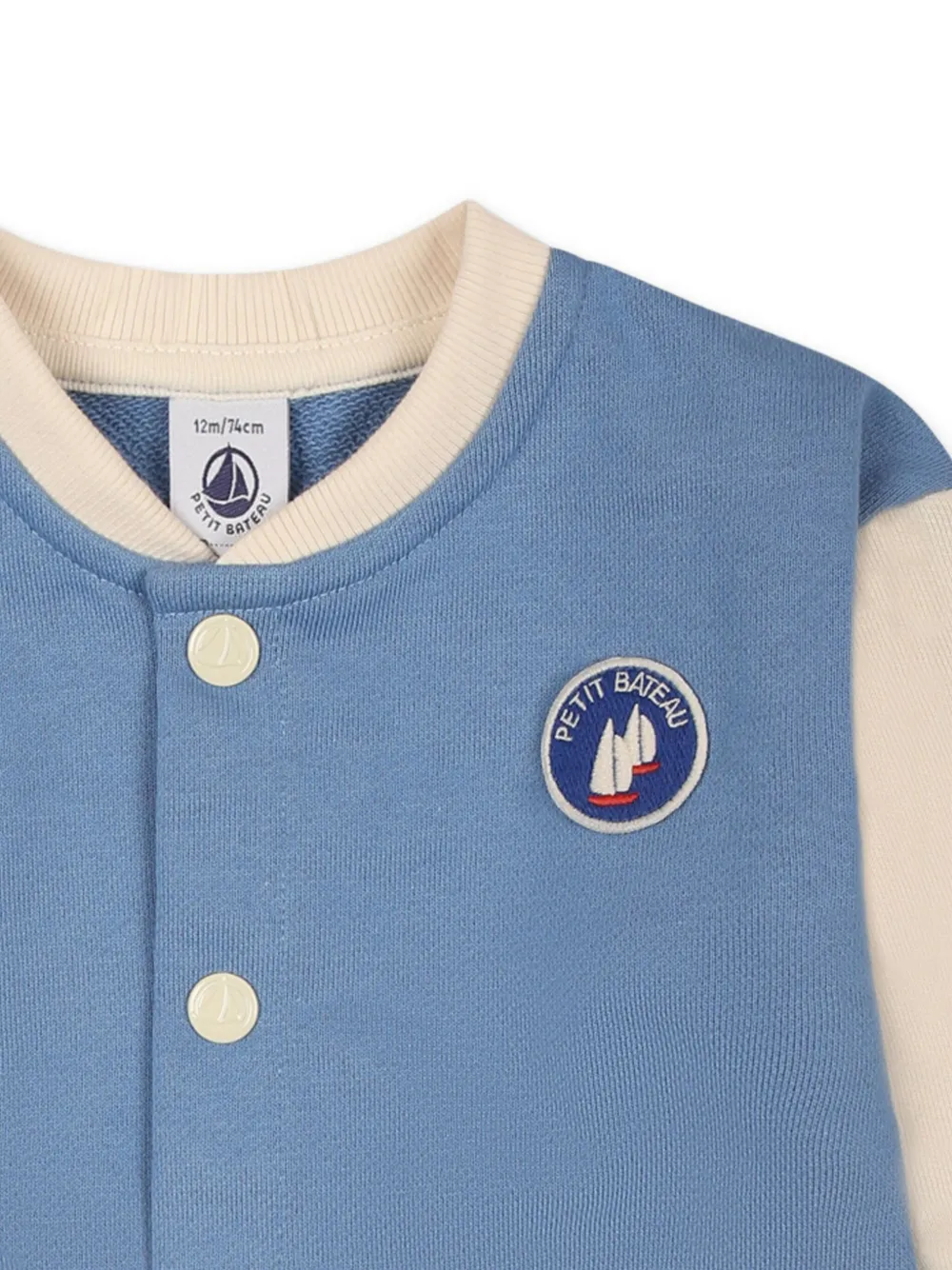 Petit Bateau Bomberjack met colourblocking Blauw