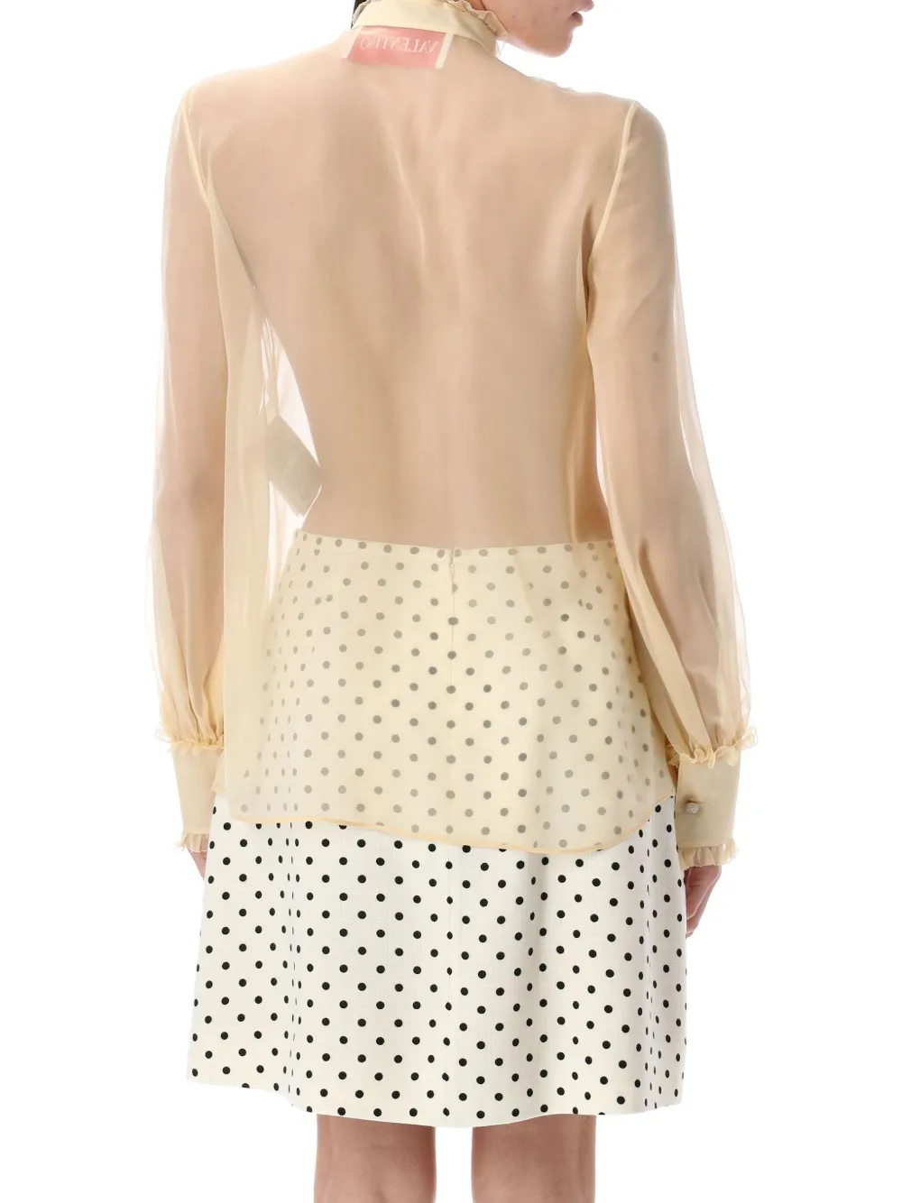 Valentino Chiffon And Lace Shirt In Yellow