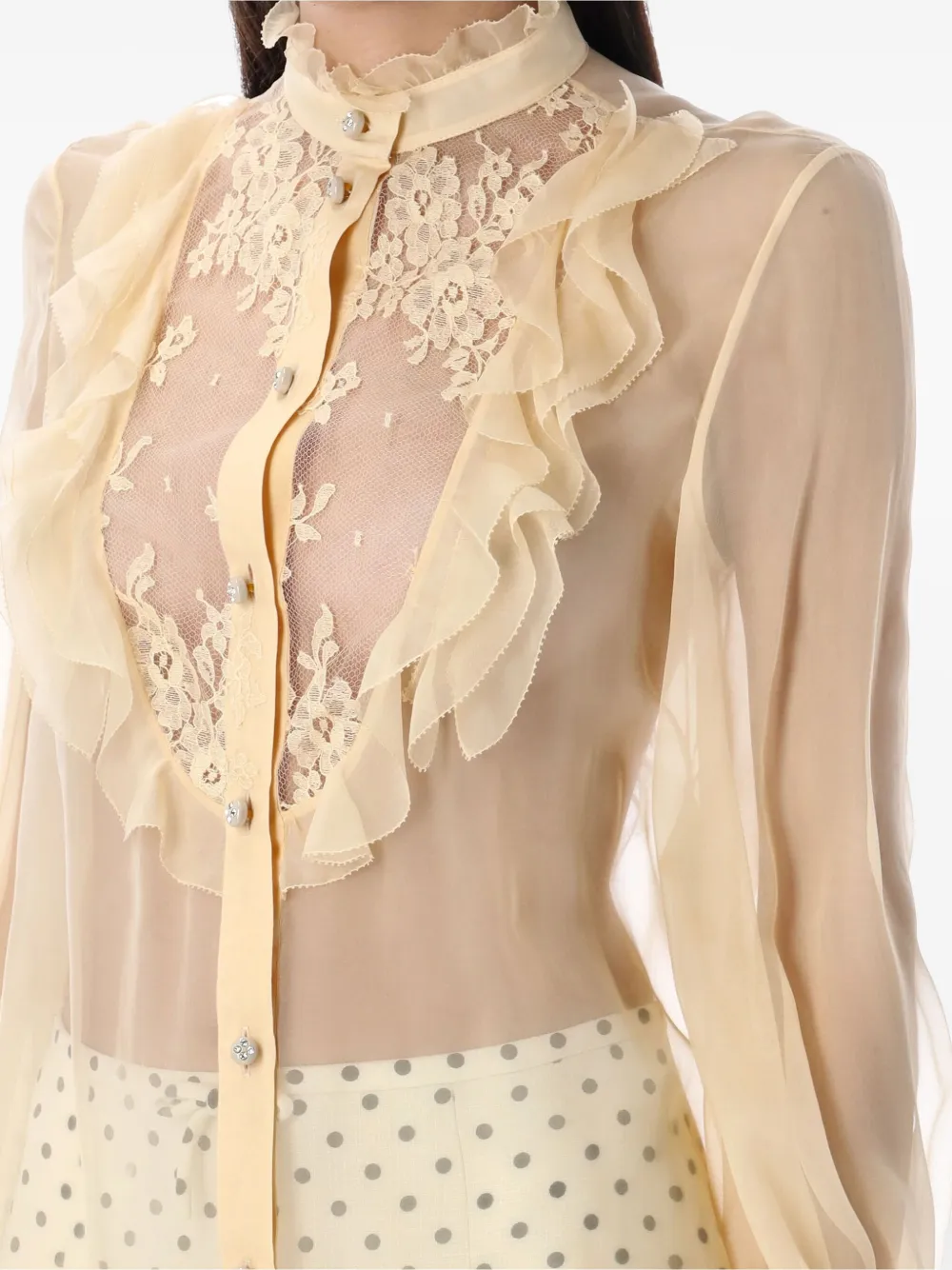 Valentino Garavani Zijden blouse Geel