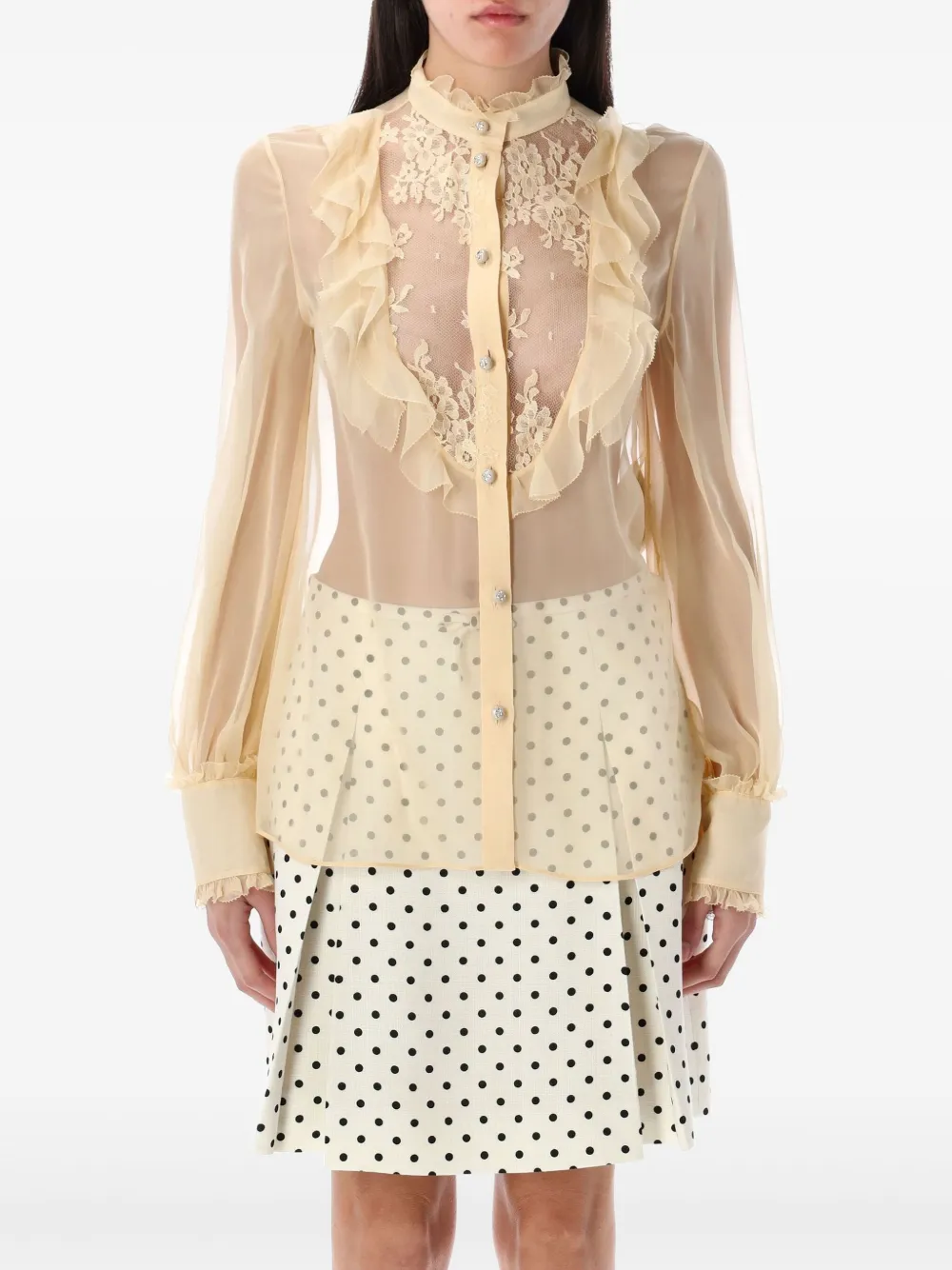 Valentino Garavani Zijden blouse Geel