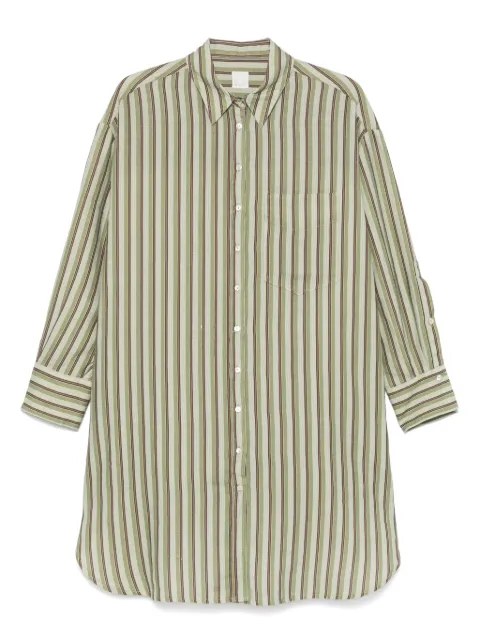120% Lino striped shirt dress