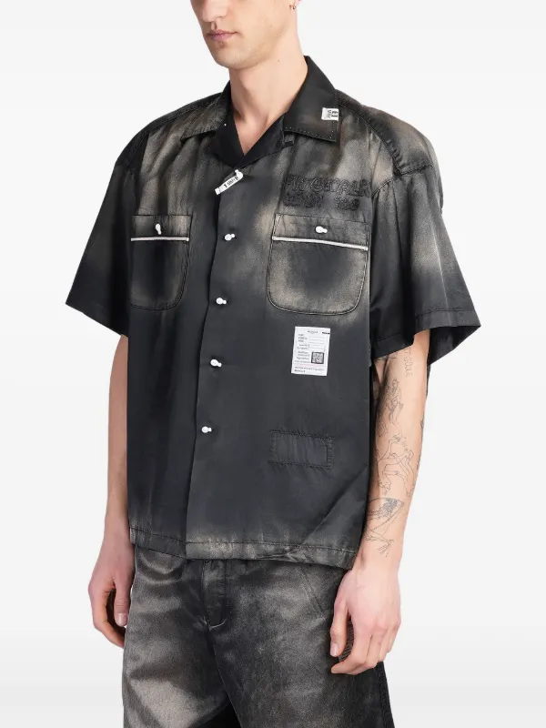 Maison MIHARA YASUHIRO Distressed Shirt | Black | FARFETCH AZ