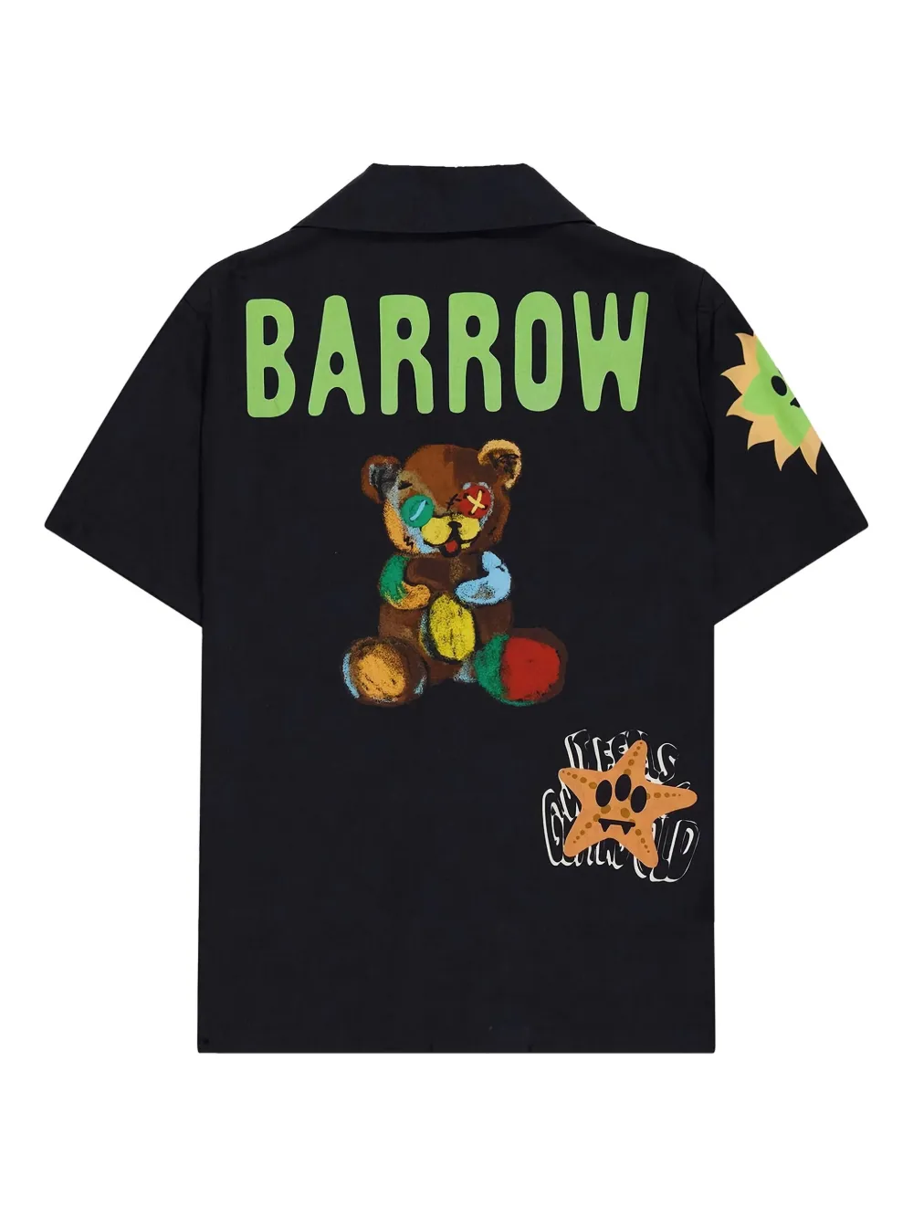 Barrow kids Patches printed short-sleeve shirt Zwart