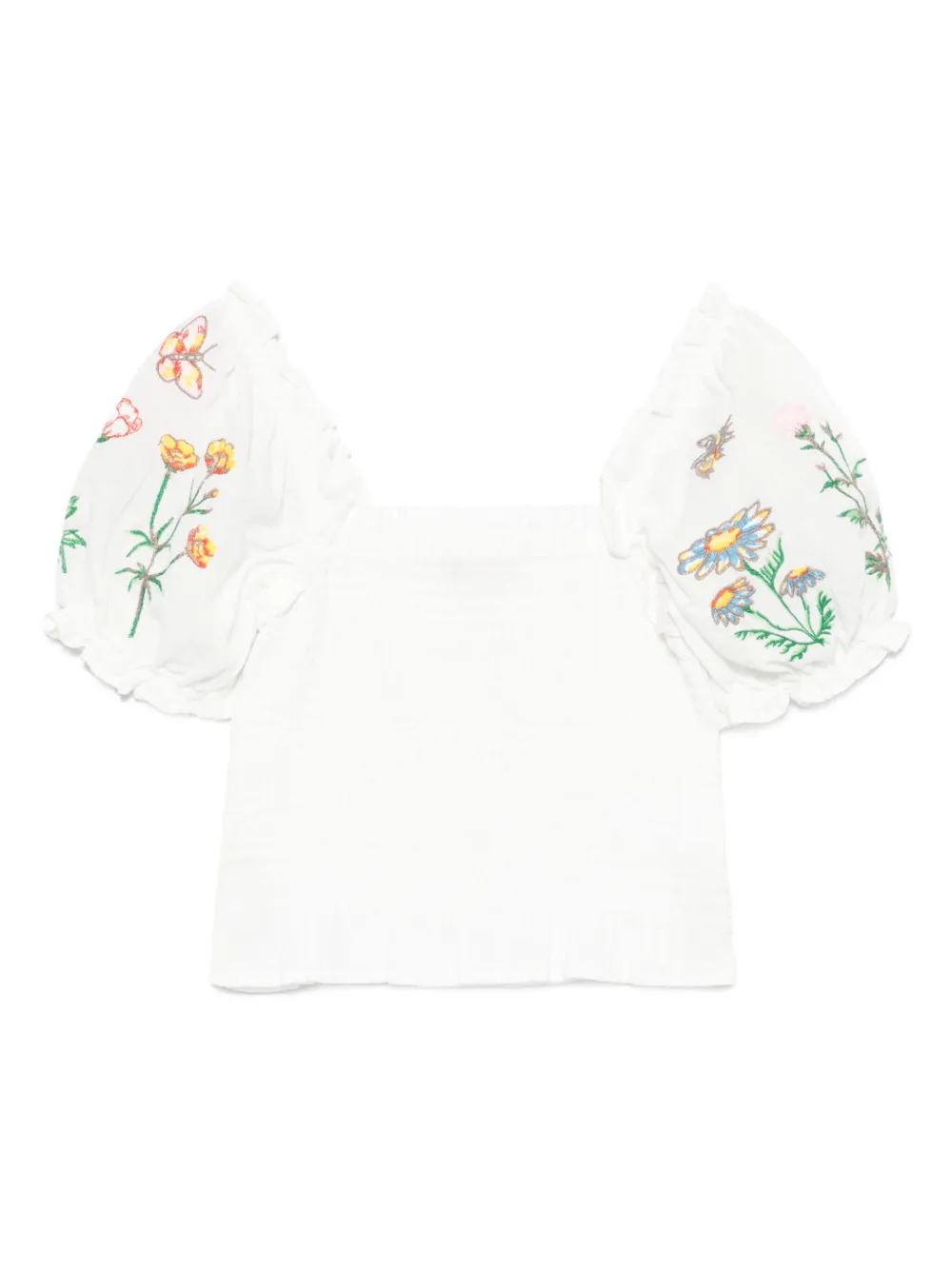 Stella McCartney Kids Top met borduurwerk Wit