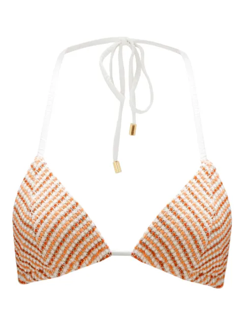 Perfect Moment top de bikini estilo triángulo con rayas estampadas