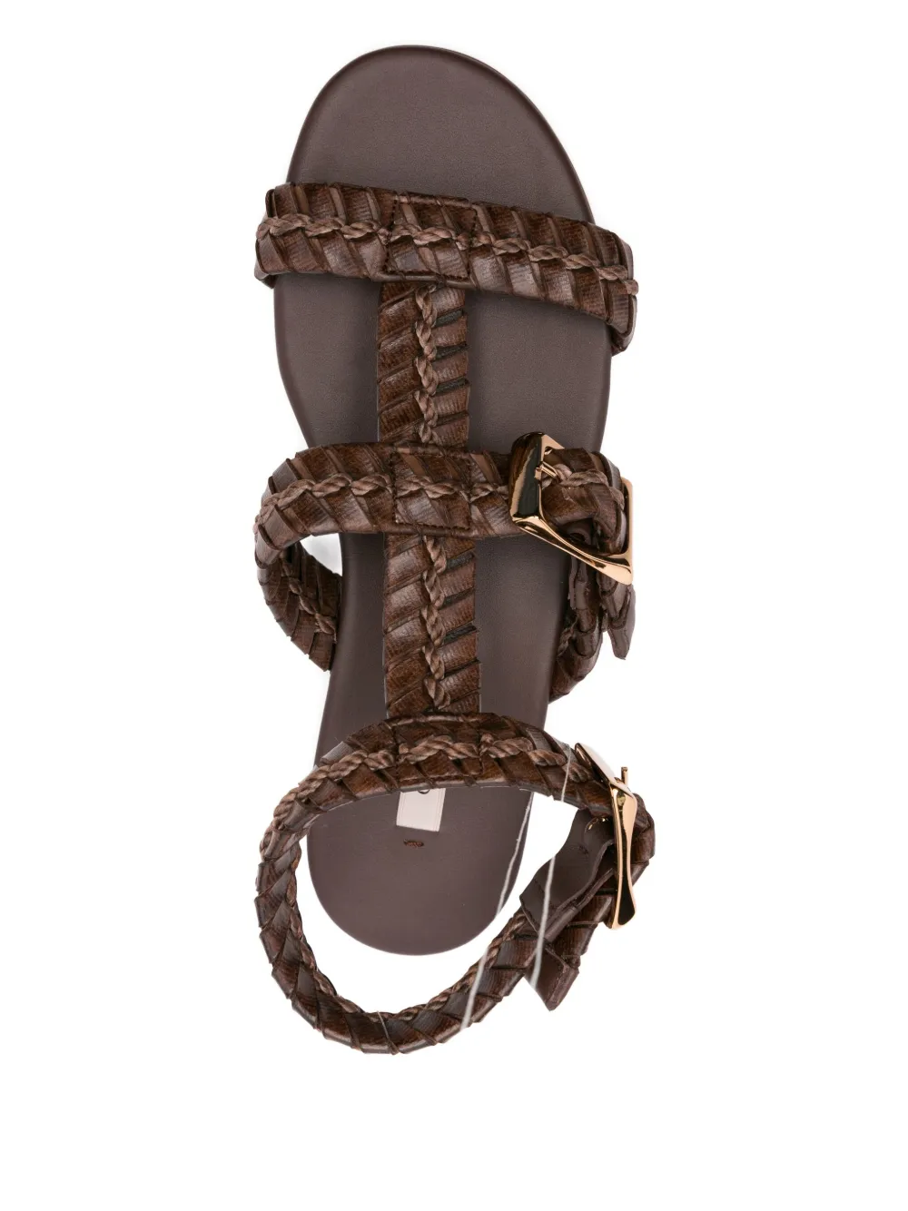 Casadei braided buckle flat sandals Brown