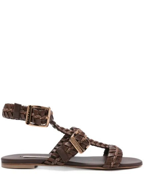 Casadei braided buckle flat sandals