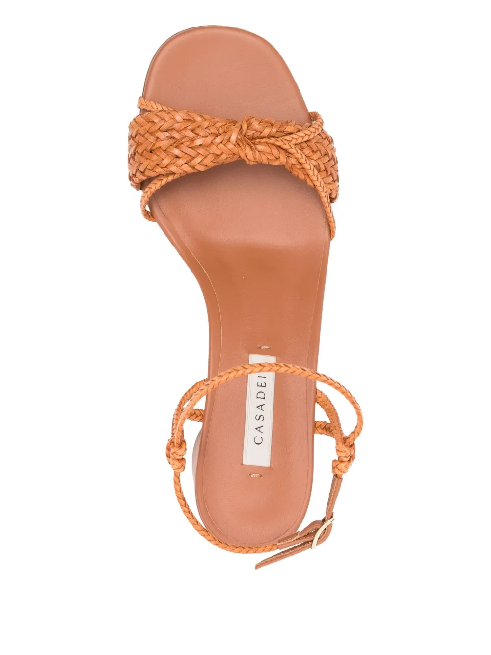 Casadei braided-strap block-heel sandals Brown