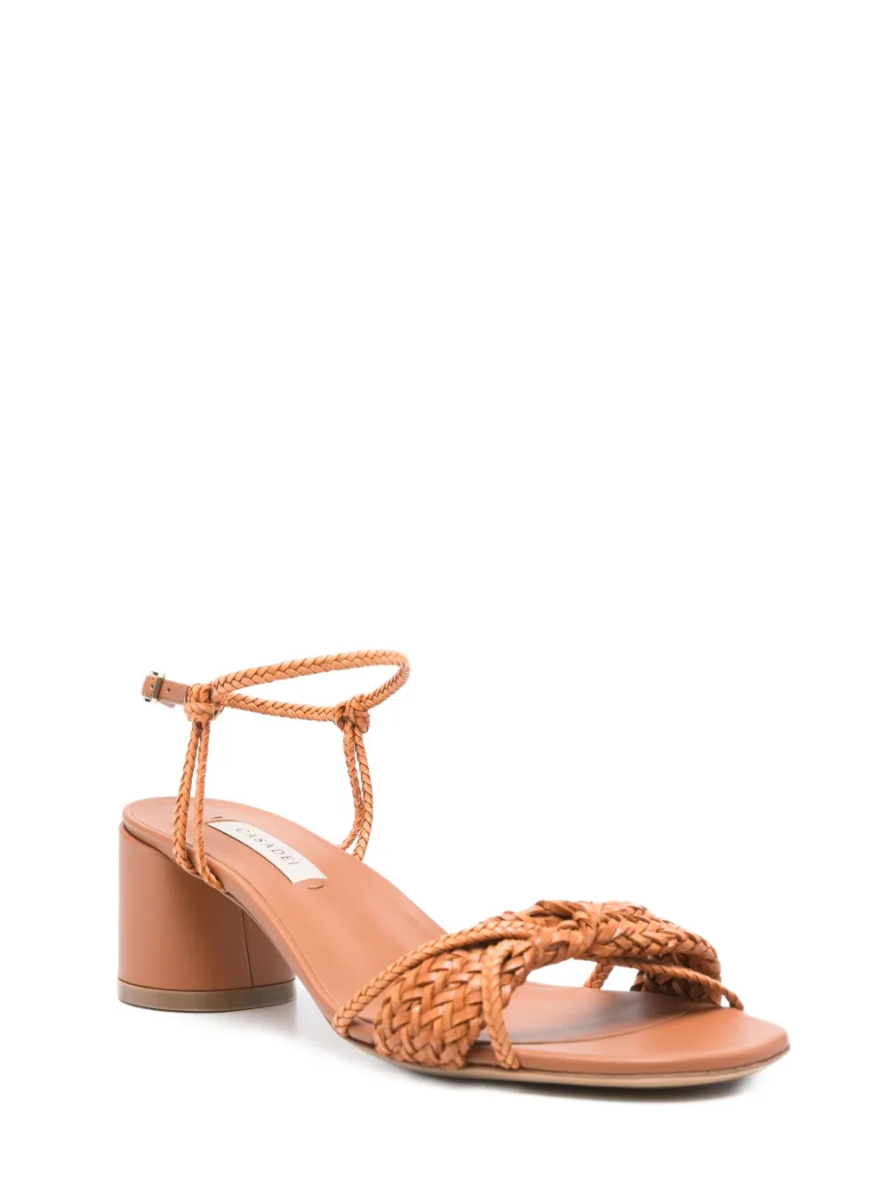 Casadei braided-strap block-heel sandals Brown