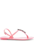 Casadei crystal-embellished jelly flip-flops - Pink