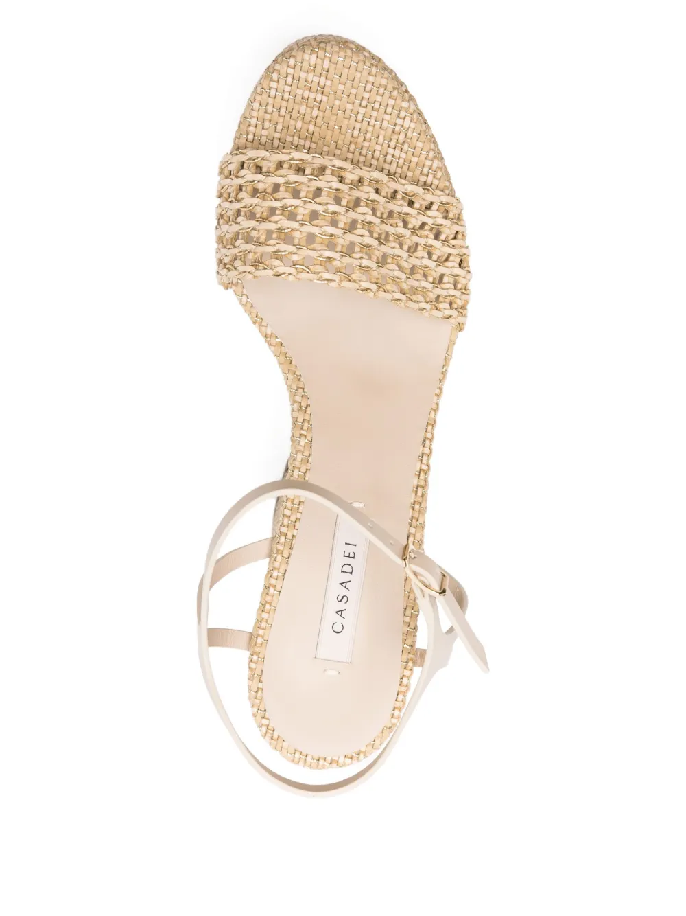 Casadei woven platform sandals Neutrals