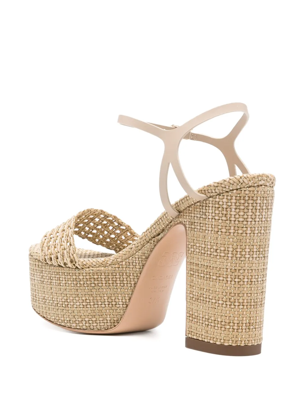 Casadei woven platform sandals Neutrals