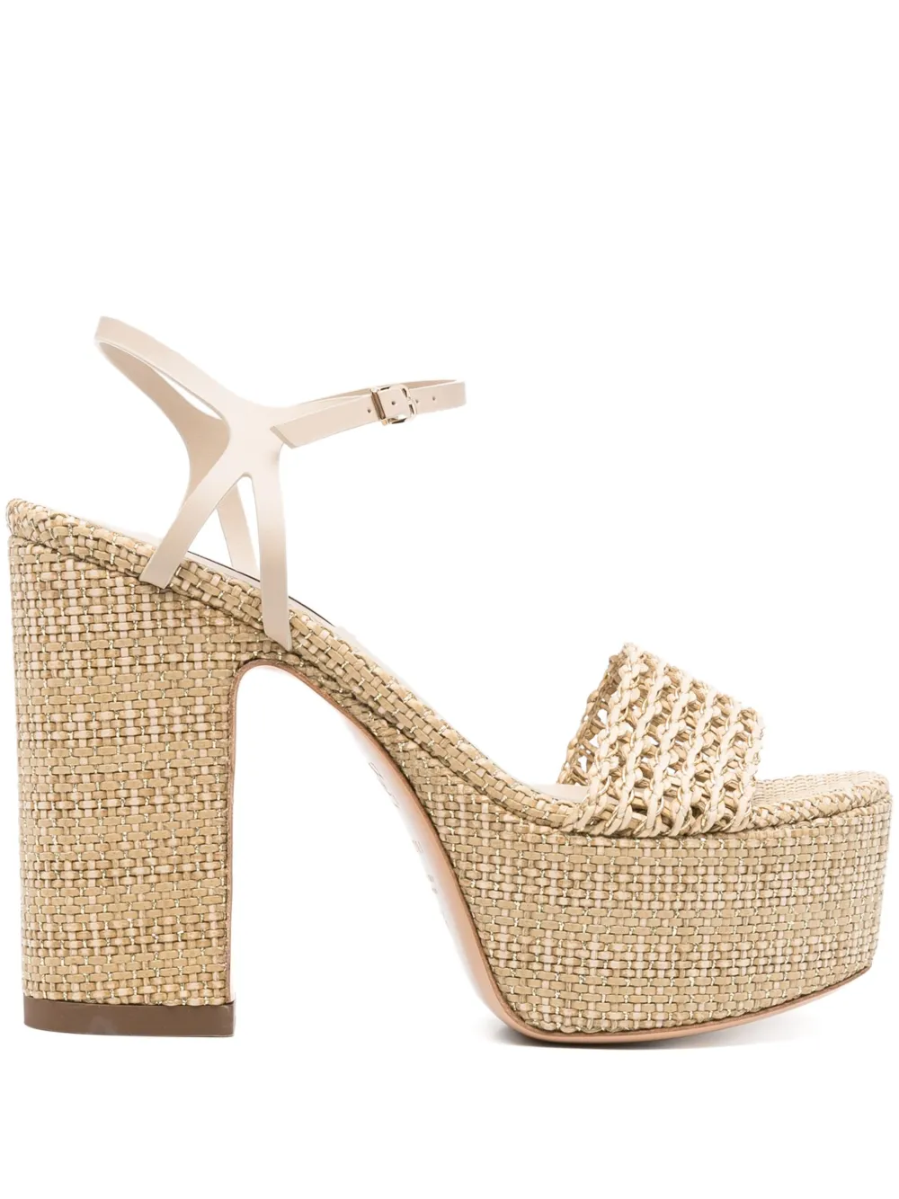 Casadei woven platform sandals Neutrals
