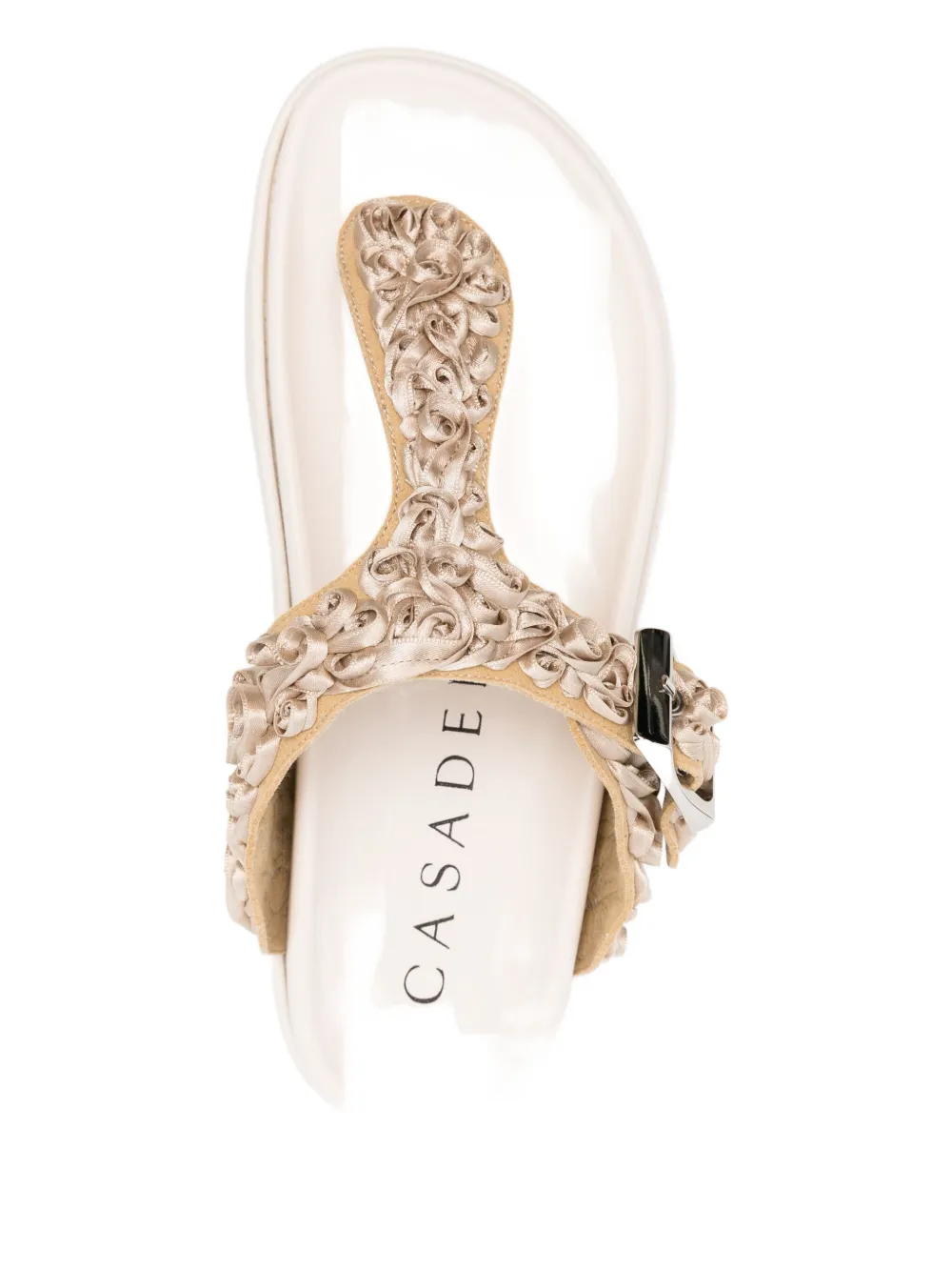 Casadei buckle T-bar slides Neutrals