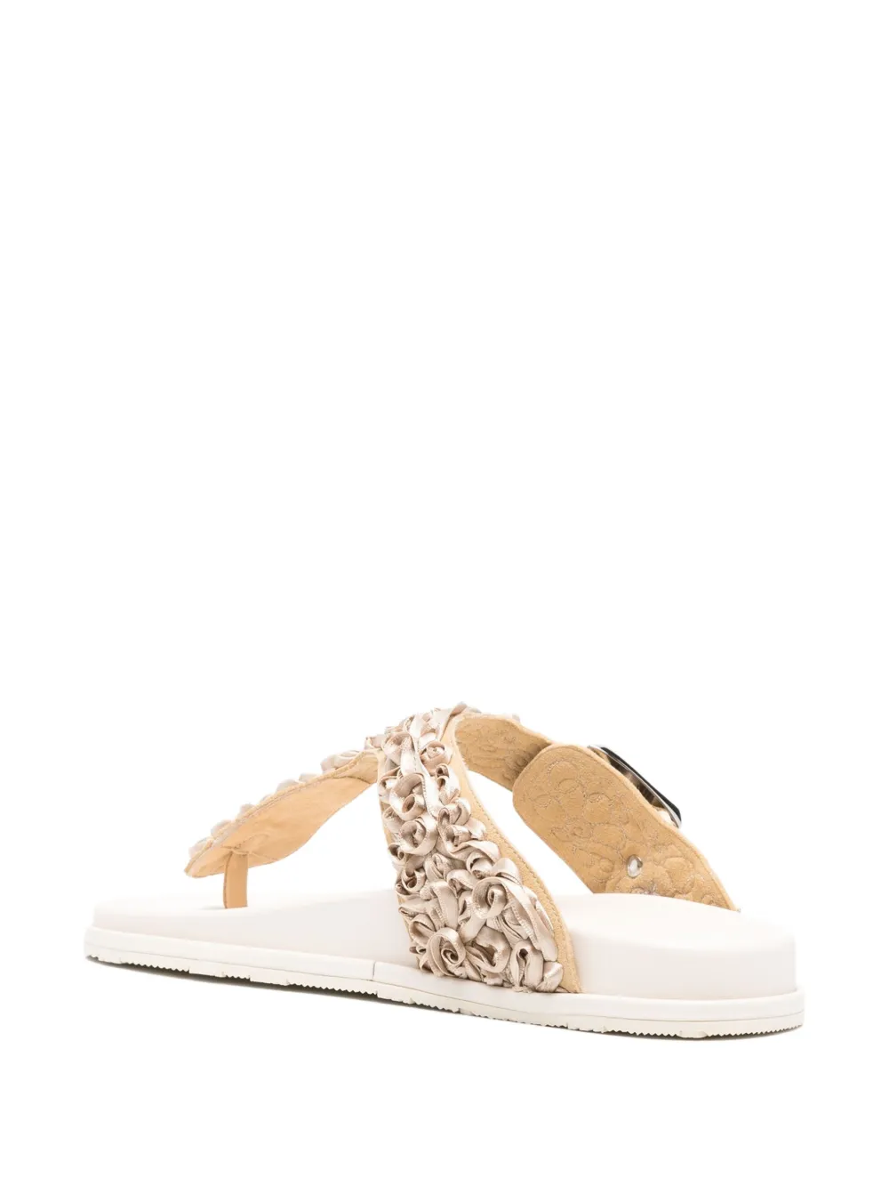 Casadei buckle T-bar slides Neutrals