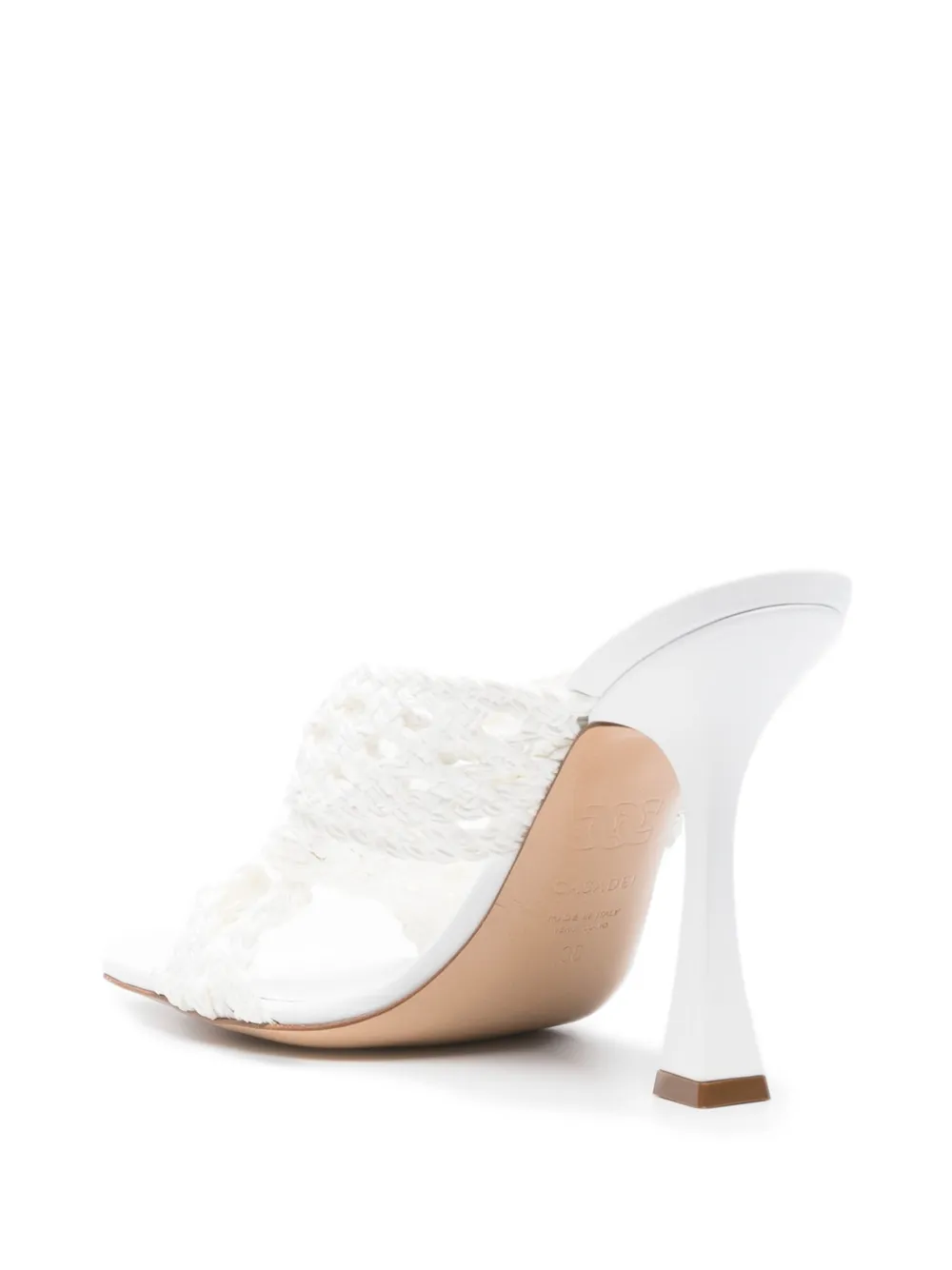 Casadei 100mm Damier Versilia Geraldine mules Wit