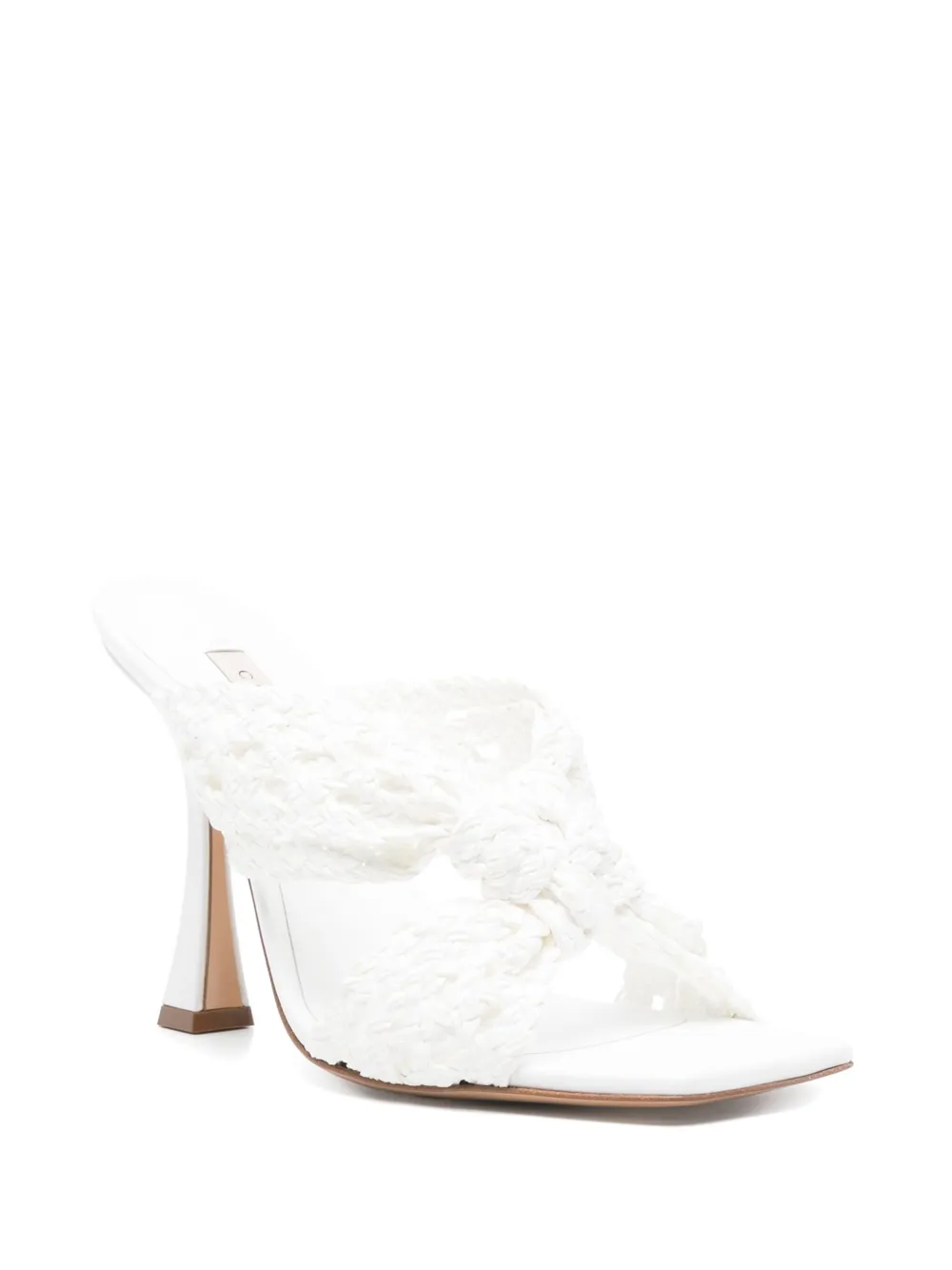 Casadei 100mm Damier Versilia Geraldine mules Wit