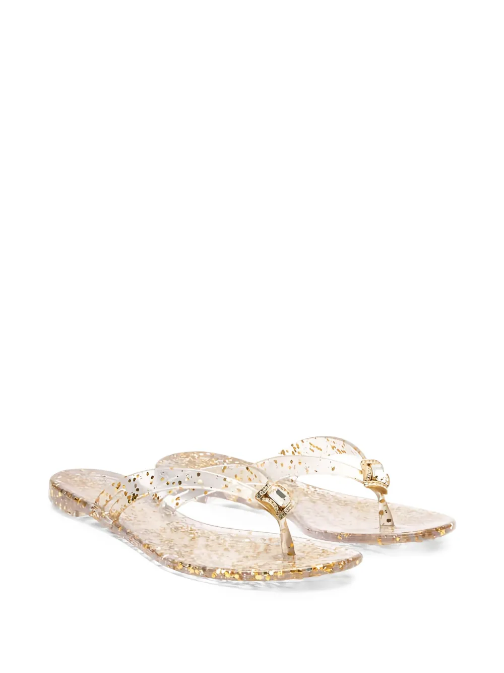 Casadei Glitter-embellished Flat Sandals In Multi