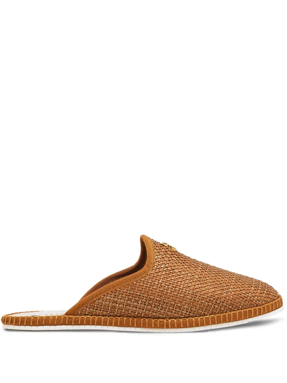 Casadei Capalbio geweven slippers Bruin