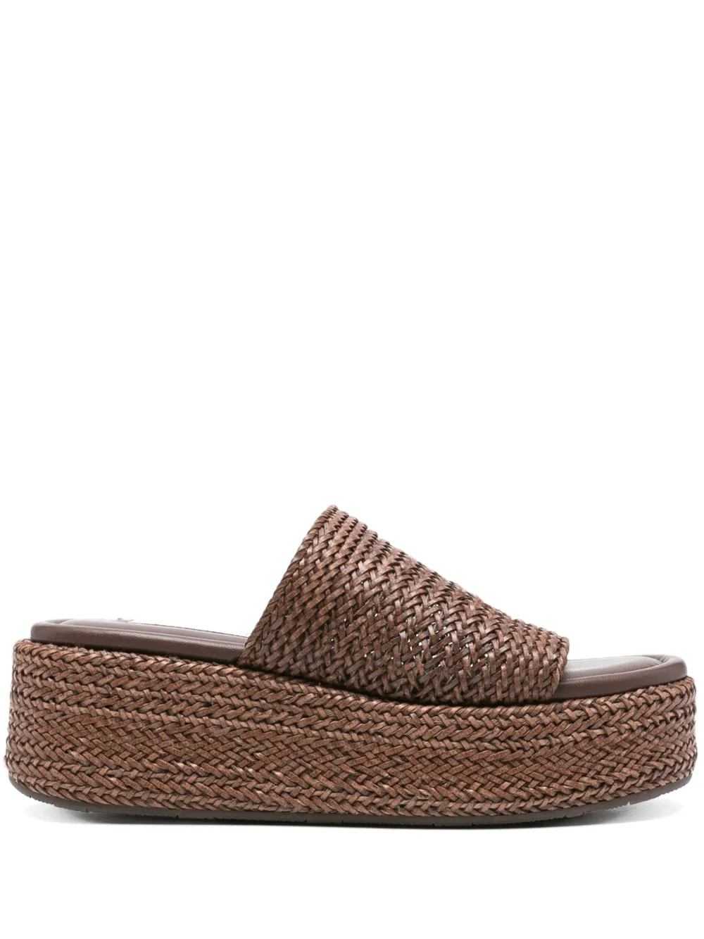 Casadei woven platform sandals Brown