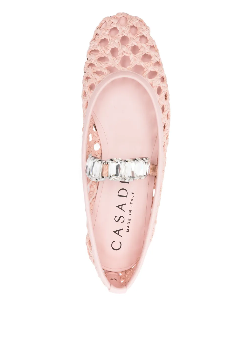 Casadei Versilia crystal-embellished ballet flats Pink