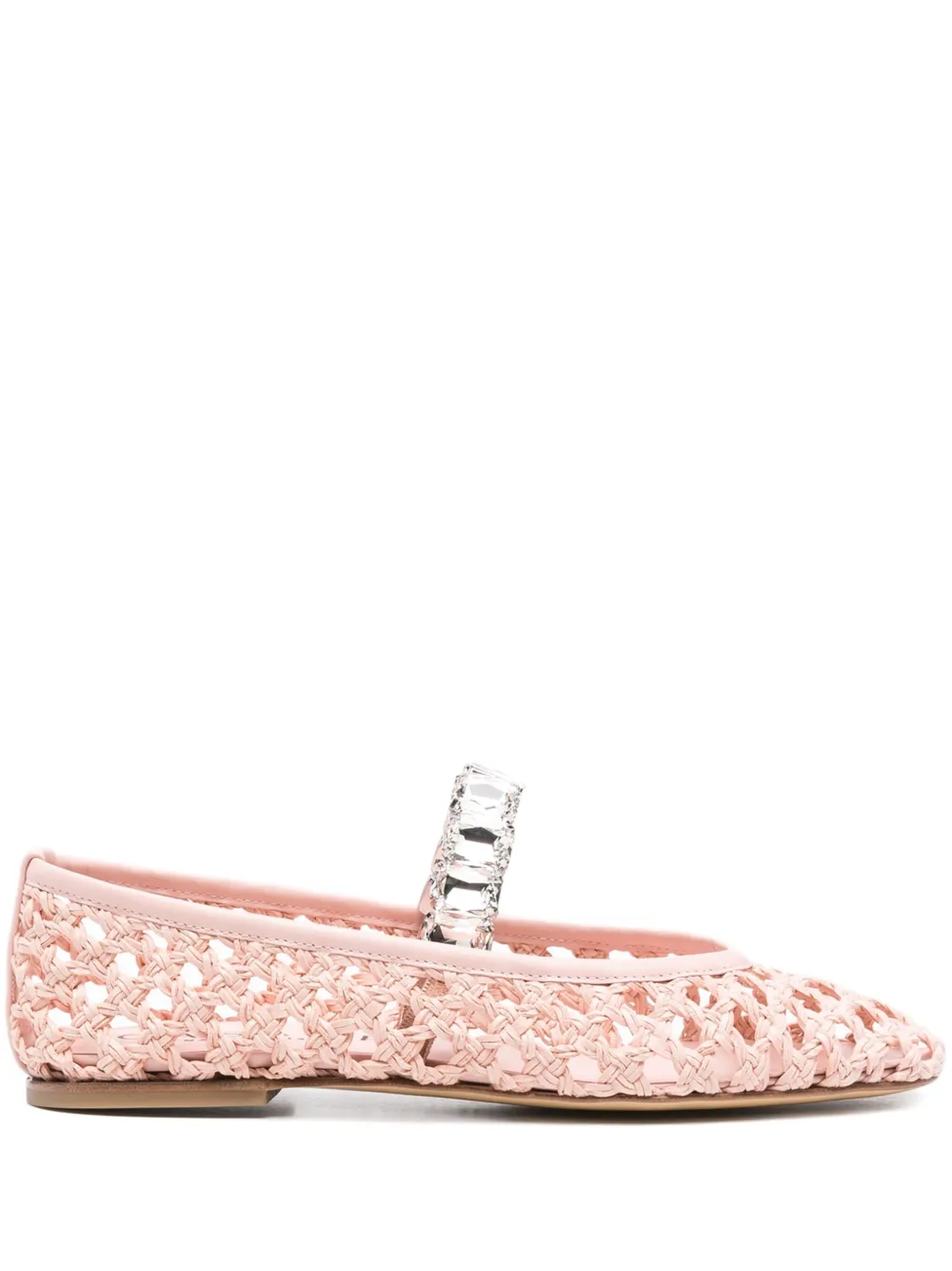 Casadei Versilia crystal-embellished ballet flats Pink